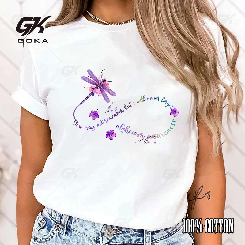 New hot dragonfly you may not remember but i will never forget alzheimer's awareness Printed T-shirts