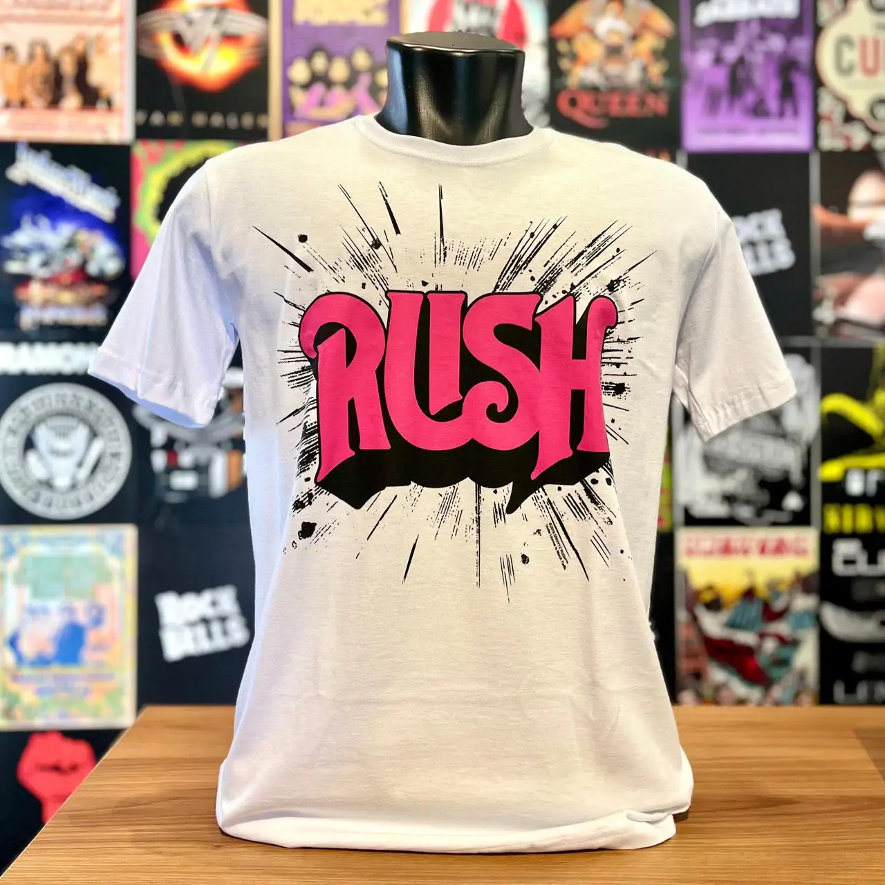 Punk Retro Tops RUSH 50TH ANNIVERSARY FLY BY NIGHT Heavy Metal Band Print Tees Rock Casual Top Print Crew Neck Streetwear Unise
