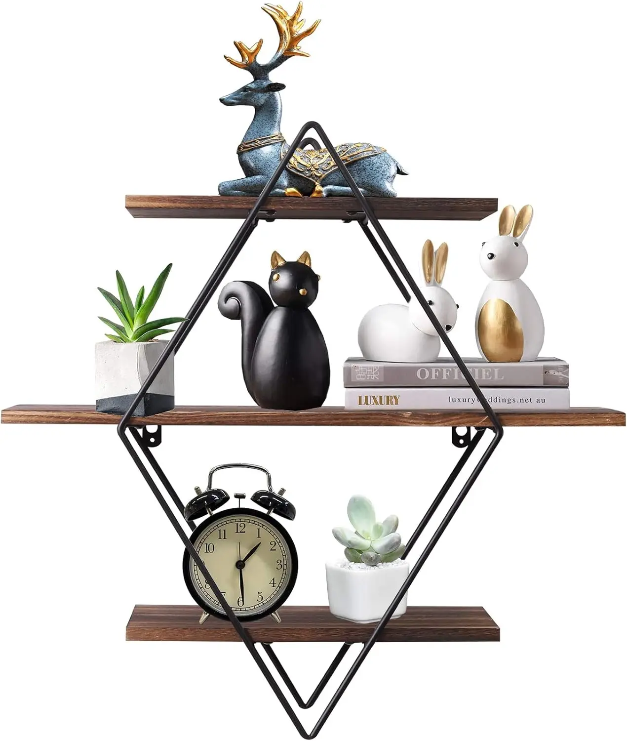 Wall Mounted Rustic Floating Shelves Decorative Wooden Kitchen Wall Display Shelf