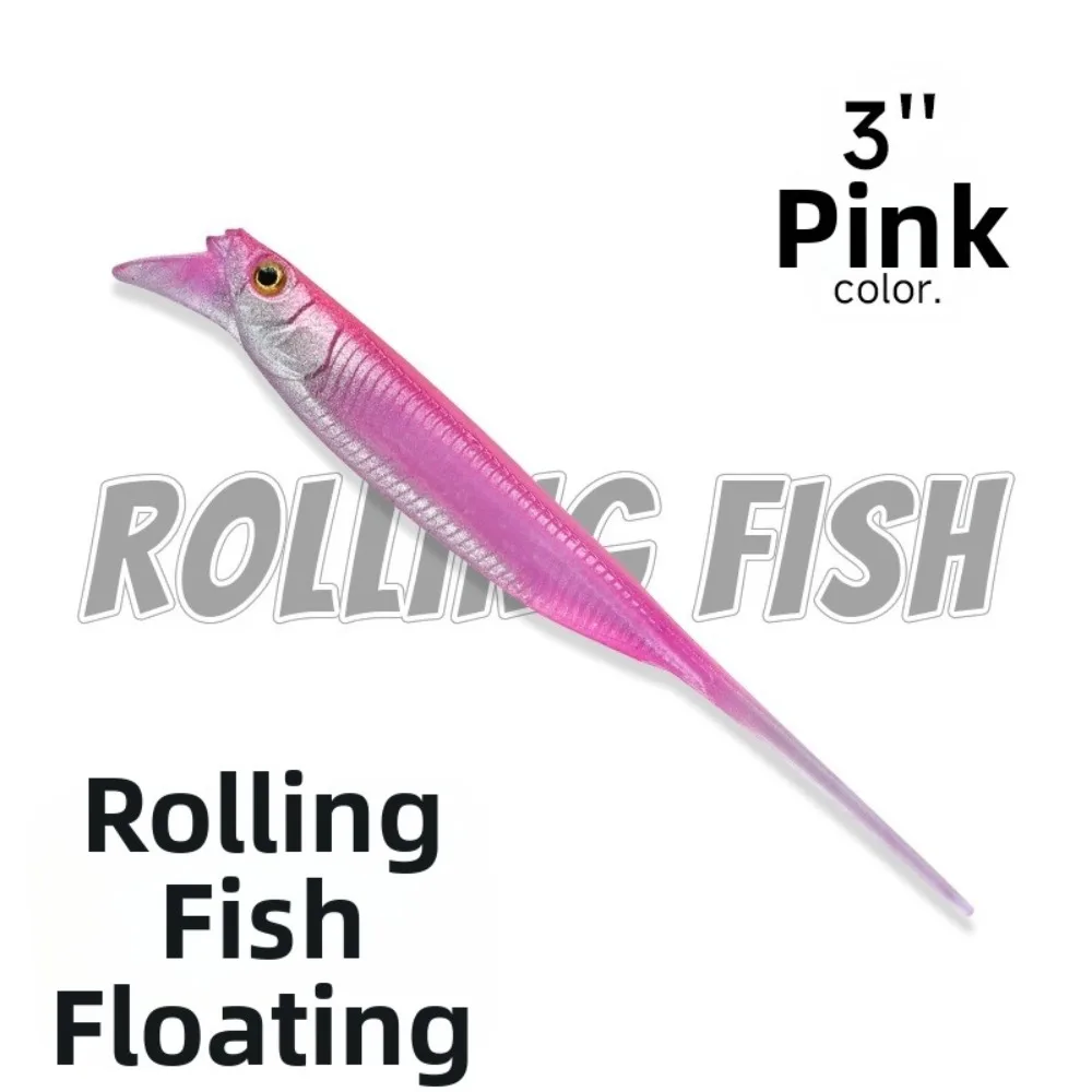 Rolling Action TPE Soft Bait Floating Design 2.5 Inch Size Floating Soft Bait 3 Inch Size Soft Material Bass Fishing Lure