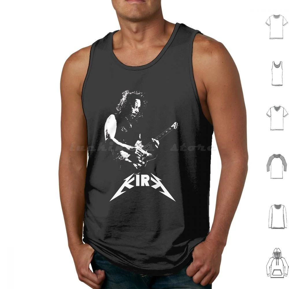 Kirk-White Stencil Tank Tops Vest Sleeveless Kirk Hammett James Guitar Guitarist Ride The Lightining And All Hammett Metal