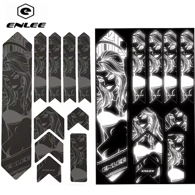 

ENLEE Reflective Stickers Waterproof Frame Protection Stickers Road MTB Bicycle Wear-Resistant Removeable Sticker Accessories