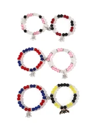 6Pcs Kitty Batman Spider Pendant Love Shaped Magnetic Bracelets Couple Bracelets