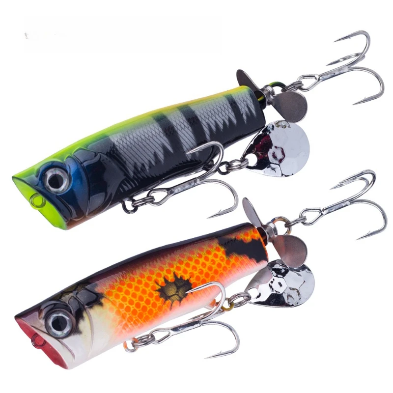 

1pcs New Top Water Fishing Lures 13.5g Popper Bait With Sequins Hard Artificial Bait Saltwater Bass Leurre Peche Fishing Tackle