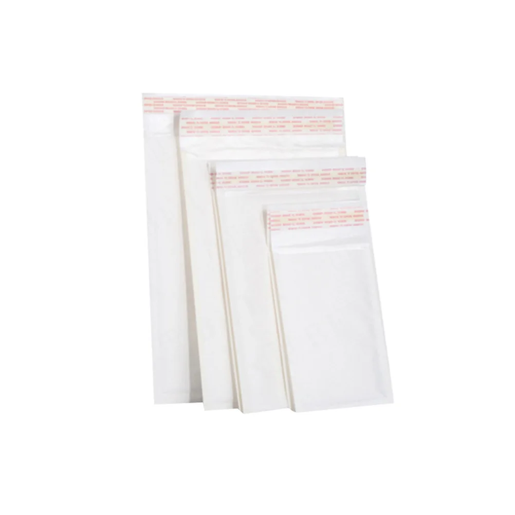 Branco Kraft Envelopes para Mailing, acolchoado Mailers decorativos, Pearl Film Filling