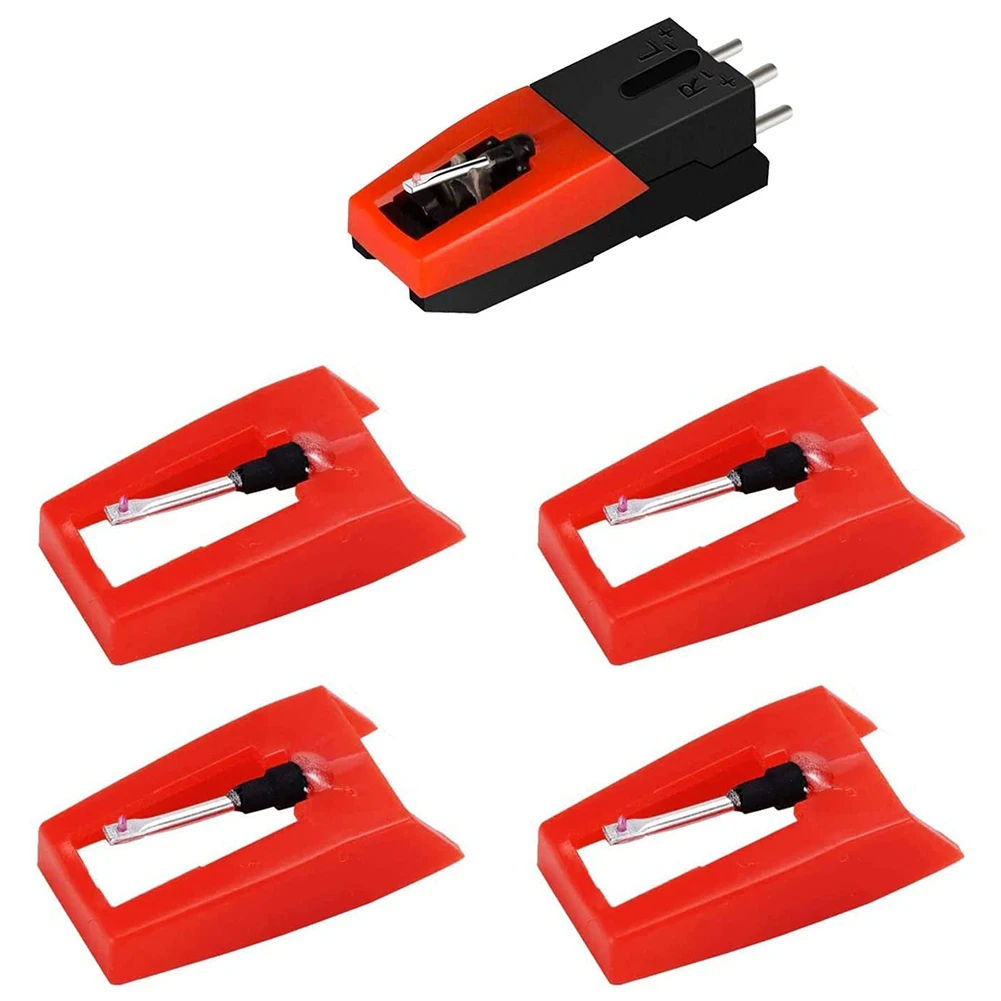 Aguja para tocadiscos ABJG, 1 tocadiscos para PC con 4 piezas de repuesto de lápiz óptico de diamante para,