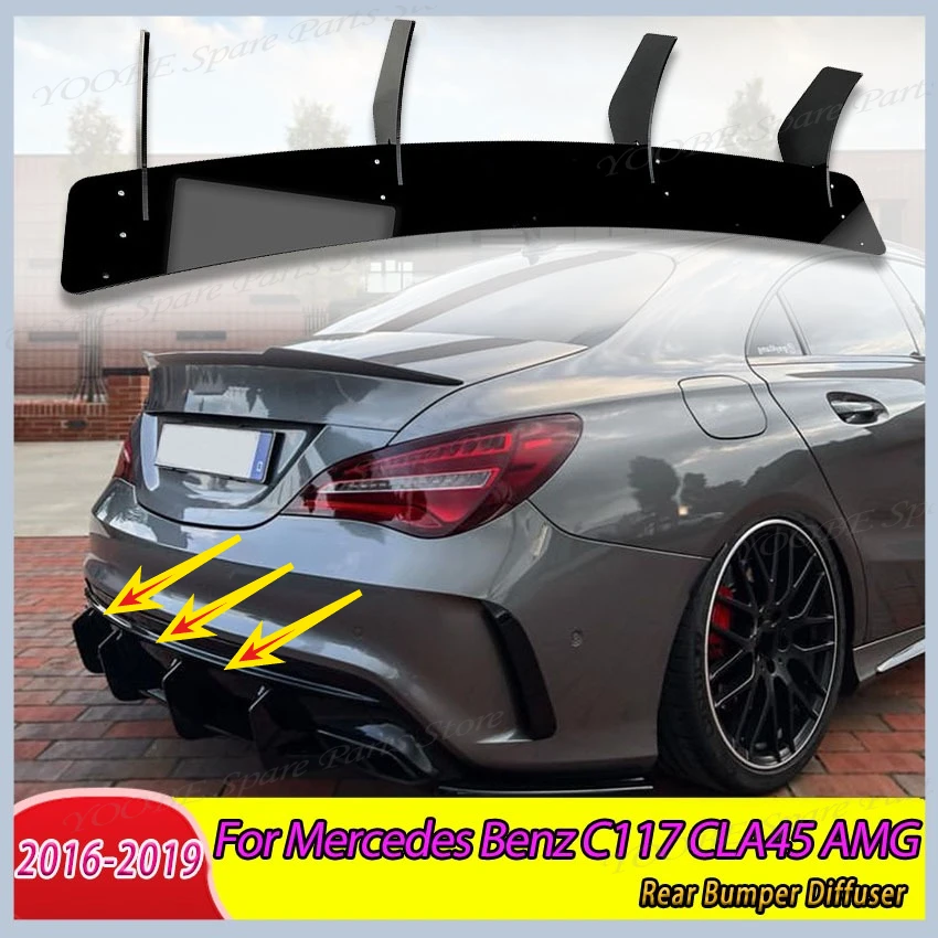 

Rear Bumper Diffuser For Mercedes Benz C117 CLA45 AMG 2016-2019 Car Splitters Spoiler Car Accessories External Refit Body Kit