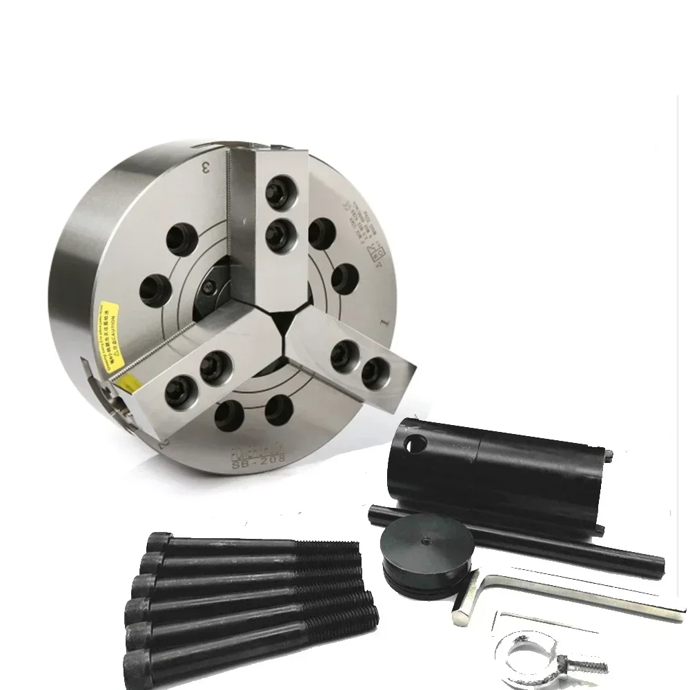 Hydraulisches Spannfutter, 8 Zoll, 210 mm, Hochgeschwindigkeits-Öl-Power-Spannfutter, hohles/durchgangsloch, 2/3/4 Backenfutter für Hochgeschwindigkeits-CNC-Drehfutter