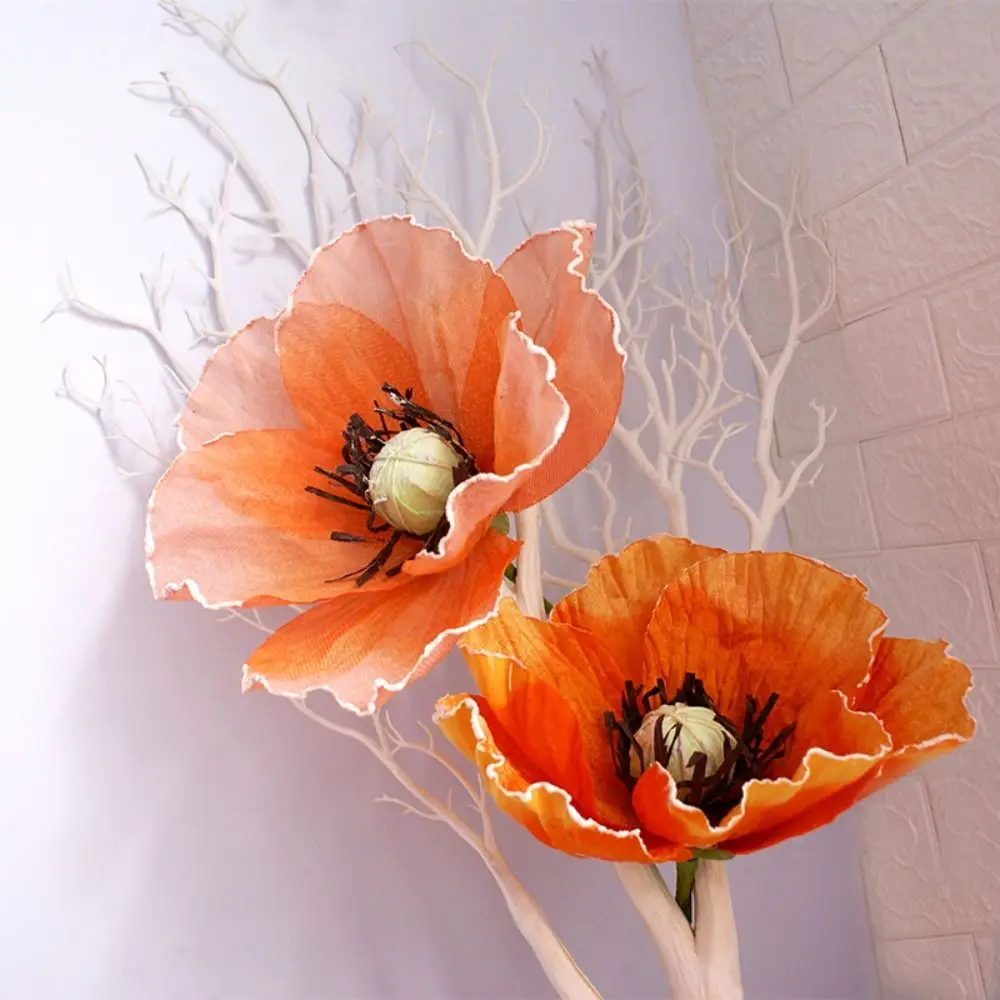 

30cm Giant Simulation Poppy Flower Home Garden Decor Linen Large Artificial Flower Window Display Photo Props Artificial Flower
