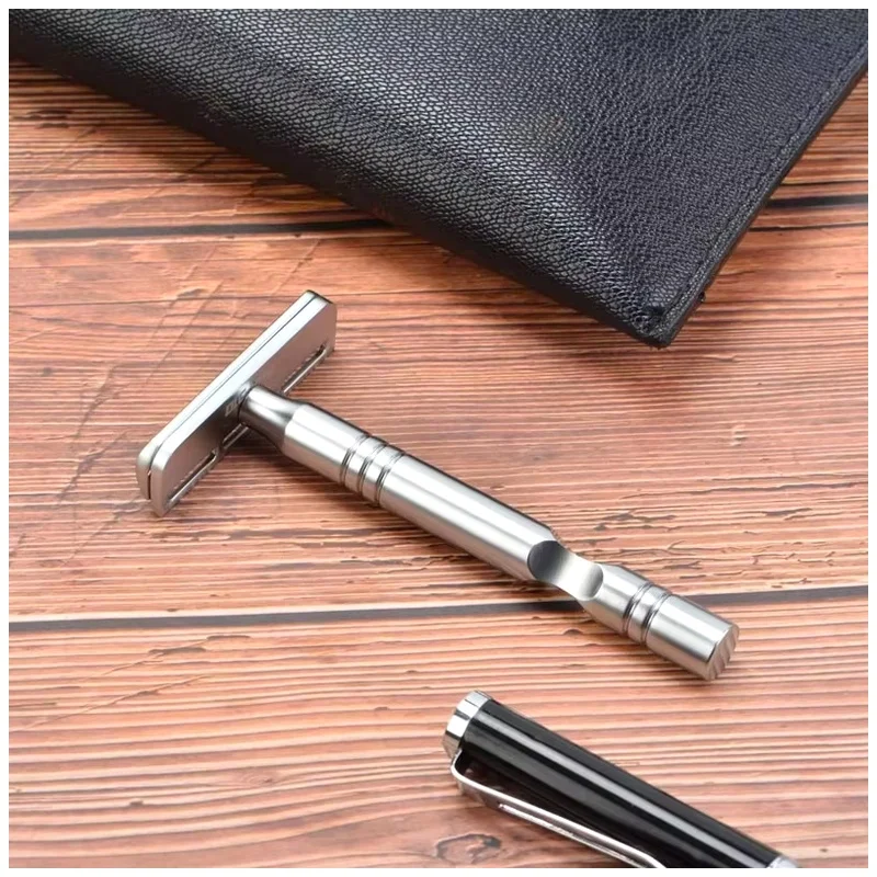 YAQI Matte Chrome Color AC Blade Mens Shaving Safety Razor Wet Shave Tools Excalibur Single-edged Men Shaving Products