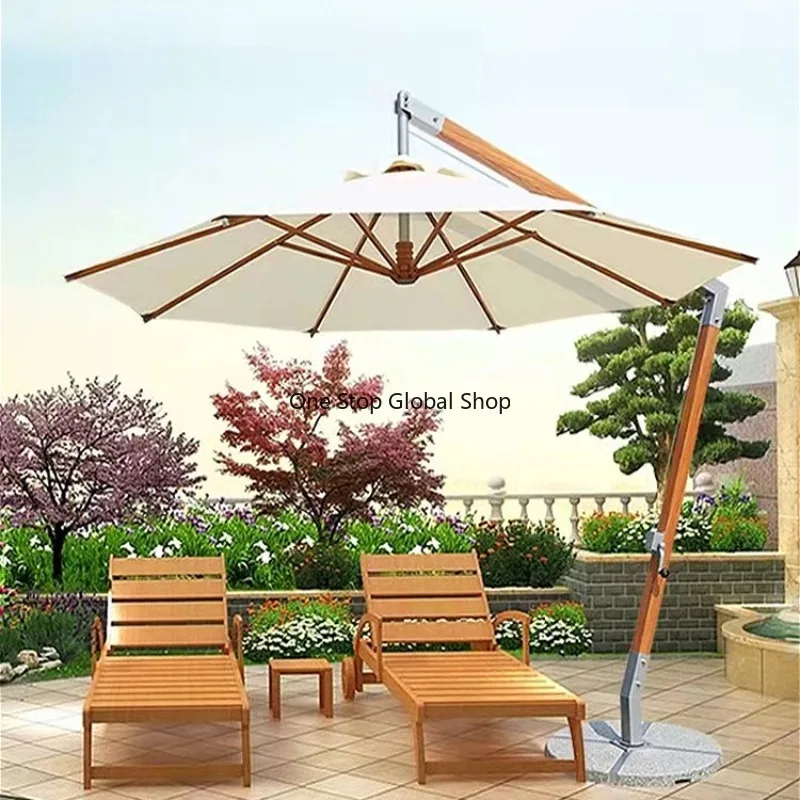 Large Hanging 7-shaped Parasol Commercial Outdoor Patio Parasol Adjustable Shade Angle  Suitable for Gardens Cafes and Beaches