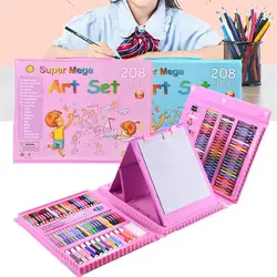 208Pcs/ Set Children Painting Set Non-allergic Even Tetxure Eco-friendly Kids Coloring Set for Kids