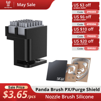 BIGTREETECH Panda Brush PX & Panda Purge Shield, Nozzle Brush Silicone Wiper Hotbed Mounted Scrubber for Bambulab P1 X1