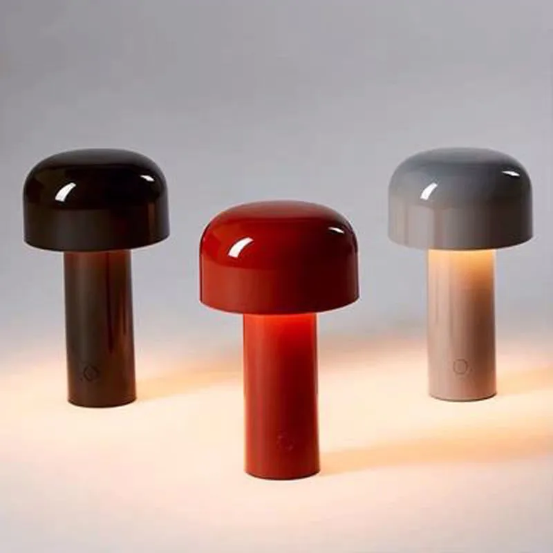 Lampada da tavolo a fungo ricaricabile Bellhop Cordless luci notturne nordiche portatili per la decorazione della camera da letto lampada da scrivania USB Touch Wireless