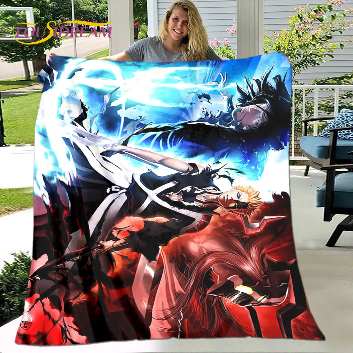 Japan Anime Bleach Cartoon Soft Plush Blanket,Flannel Blanket Throw Blanket for Living Room Bedroom Bed Sofa Picnic Cover Kids