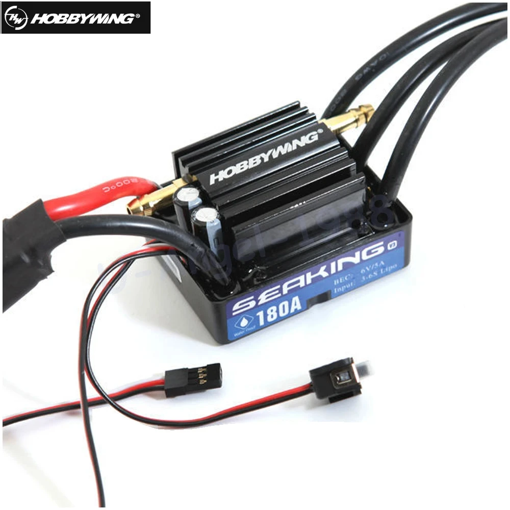 

Hobbywing SeaKing V3 Waterproof 30A/60A/90A/120A/130A/180A 2-6S Lipo Speed Controller 6V BEC Brushless ESC for RC Racing Boat