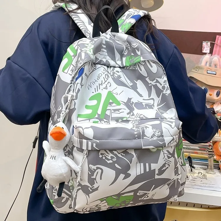 Korean Harajuku Ulzzang Student Forest System Graffiti Campus Dual Shoulder Bag Versatile INS Middle School Backpack