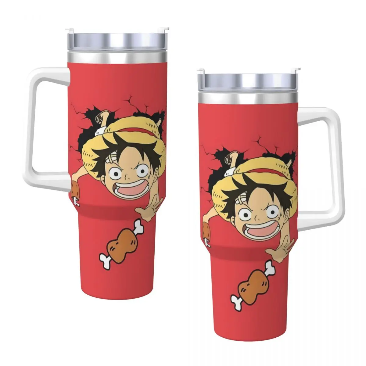 O-One Anime P-Piece Stainless Steel Tumbler Travel Thermal Mug With Straws and Lid Large Car Mugs Cold Drink Water Bottle