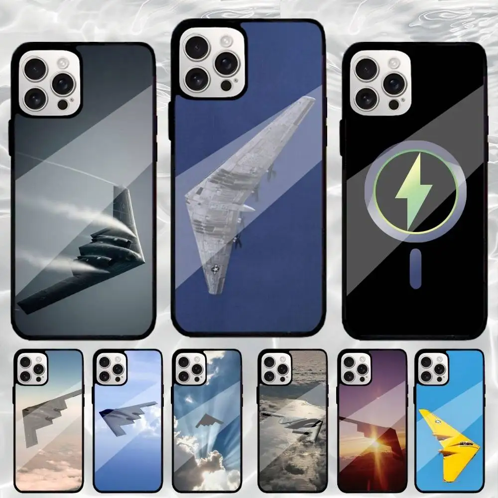 

B-B2 Bomber Plane N-Northrop Phone Case For iPhone17,16,15,14,13,12,11 Plus,Pro Max Magnetic For Magsafe Wireless Charging