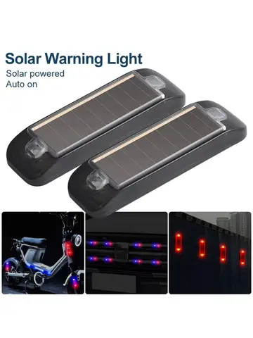 Mini LED Solar Power Car Warning Light Night Security Simulated Alarm Wireless Anti-Theft Caution Lamp Flashing Dummy Alarm Lamp