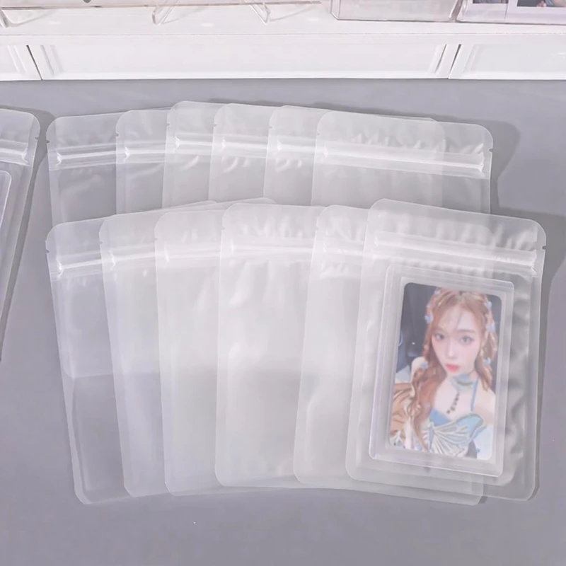 50pcs/Bag Transparent Frosted Plastic Bag Kpop Star Photo Card Self Sealing Seal OPP Bag Post Packing Bag Photocard Holder Bag