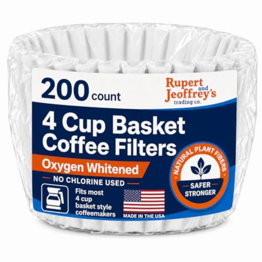 

4 Cup Basket Coffee Filters,White