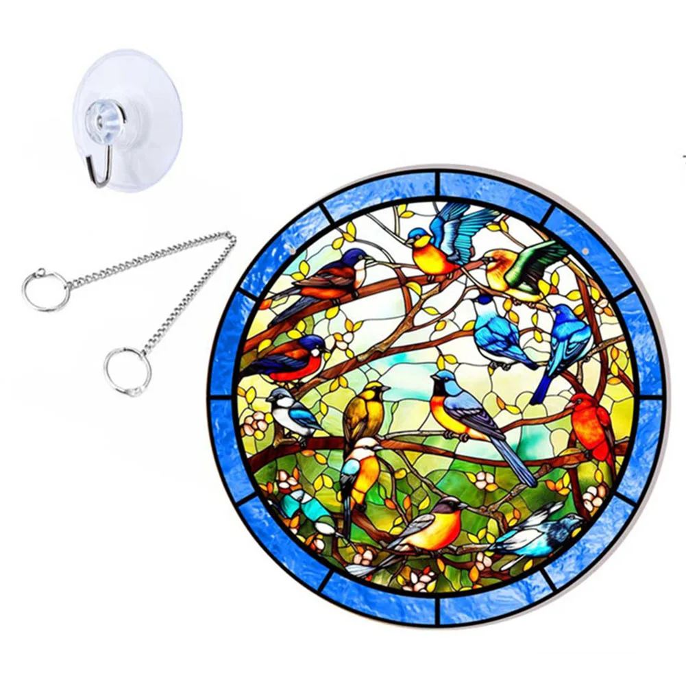 Hanging Ornament Wall Art Acrylic Hummingbird Stained Sun Catcher Panel Wall Hanging Decor Wall Decor
