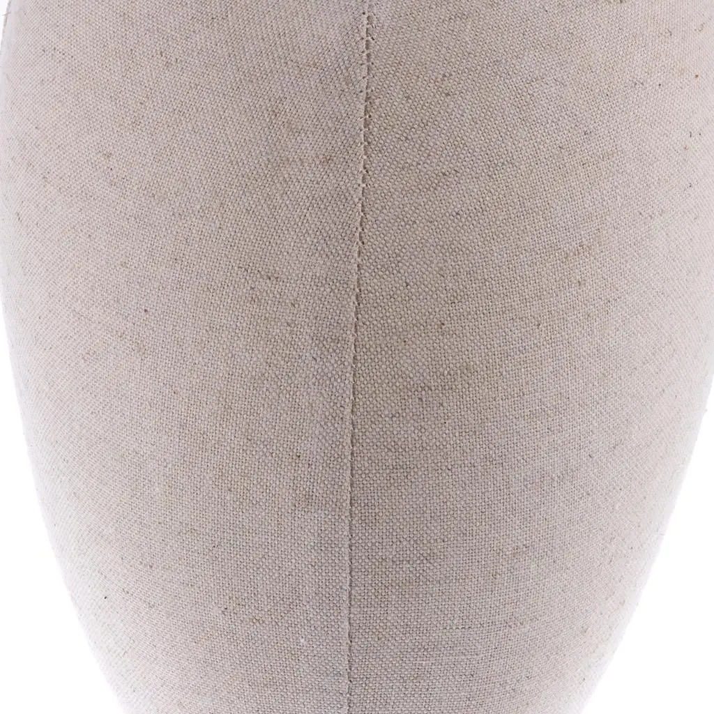 Wig Display Head Mannequin Female Model with Base Plastic Linen Long Neck for Hat Glasses Scarf Salon Decor