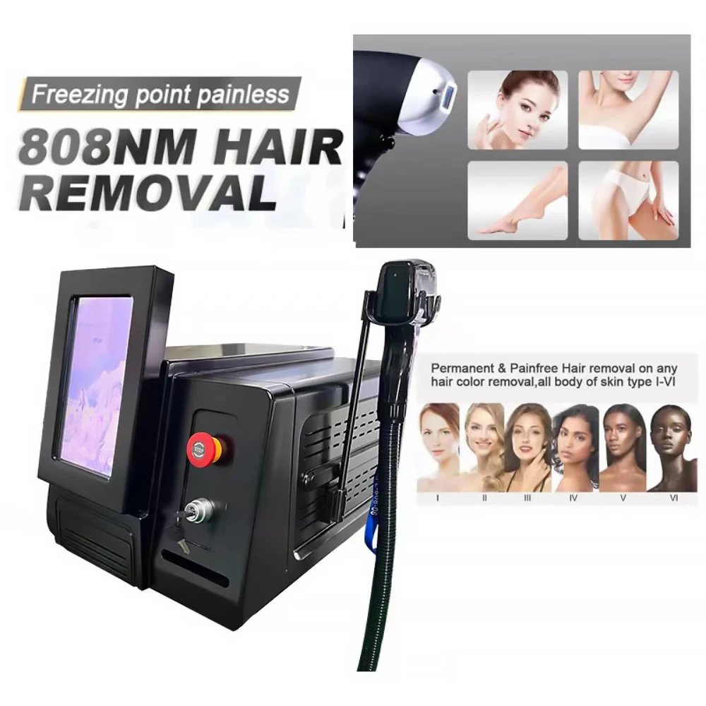 2026 professional 4000W diode laser painless permanent hair removal machine freezing point 755 808 1064nm high-end beauty salon