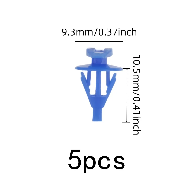 5 pcs Car Seal Strip Clips, Firm Snap Fit, Car Door Frame Seals Hood Seal Strips, Blue Plastic Body, Multipurpose