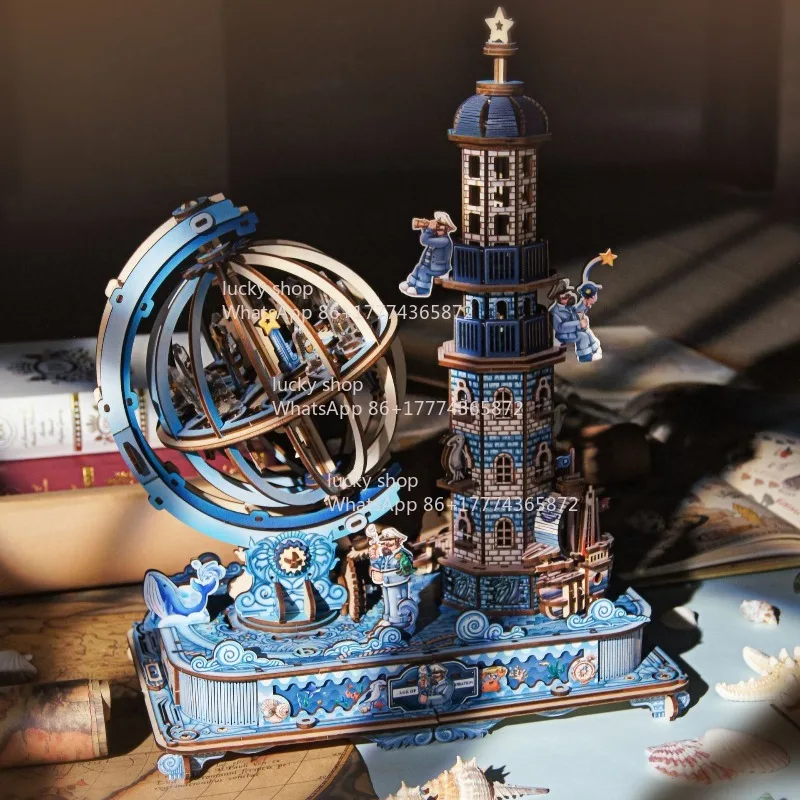 

Globe Music Box 3D Three-dimensional Wooden Handmade DIY Model Assembly Gift