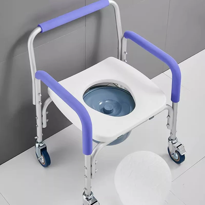 كبار السن قعادة الحمام كرسي دش المرحاض خطوة عجلات البراز الطبي في الهواء الطلق المعاقين مصمم Cabeceros أثاث ما بعد الحداثة #2