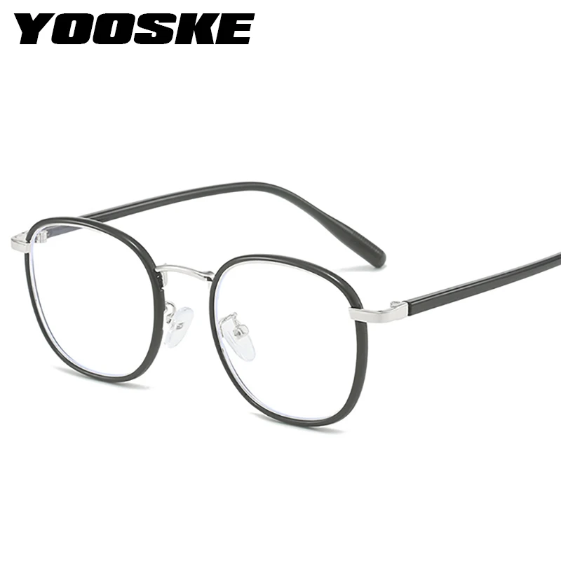 2024 Vintage Eyeglasses Frame Round Transparent Lens Ultralight Glasses TR90 Metal Eyewear Frame Anti-blue Light Spectacles