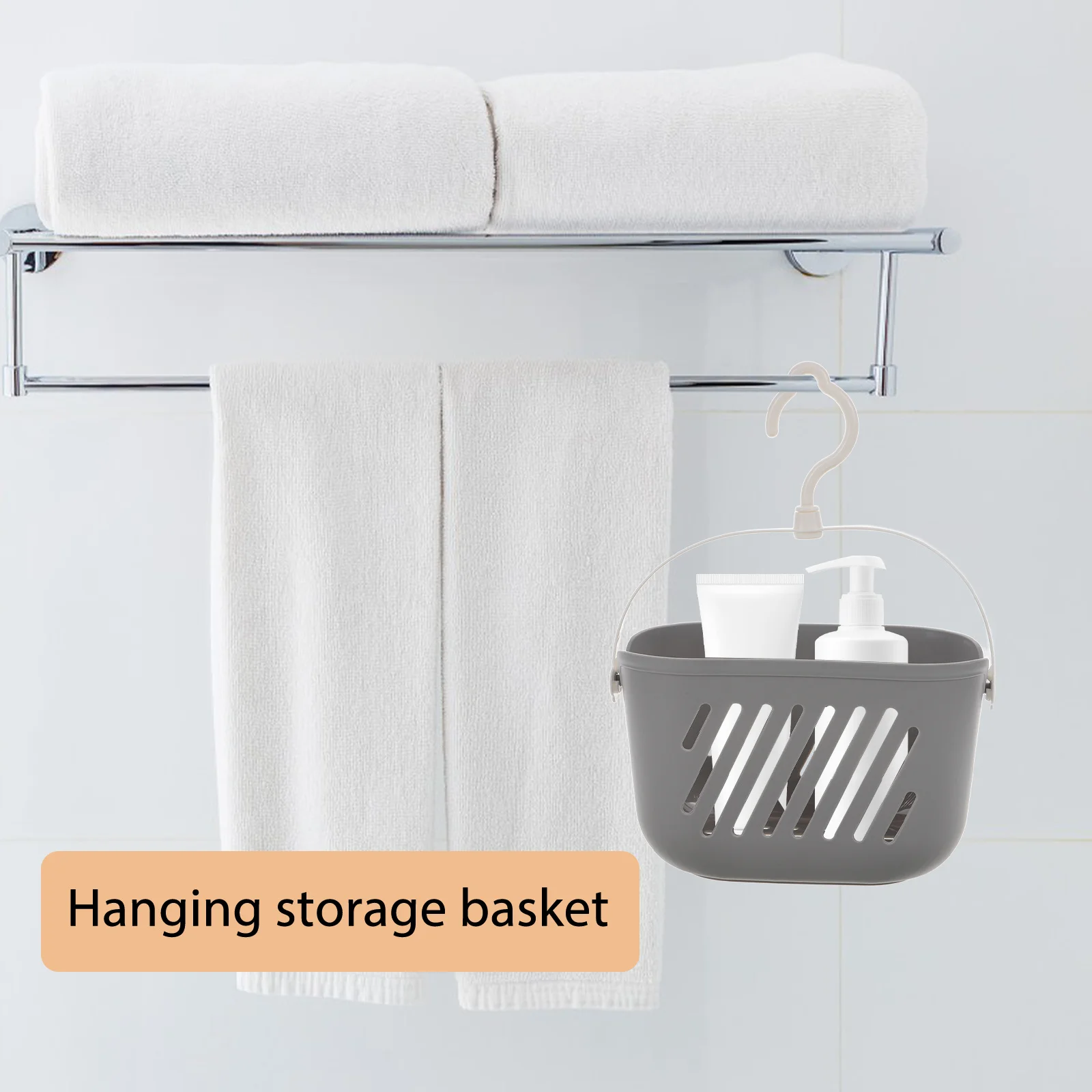 

Bathroom Plastic Hanging Shower Basket Storage Organizer Hook for Toiletries Cleaning Supplies Hanging Shower Bathroom