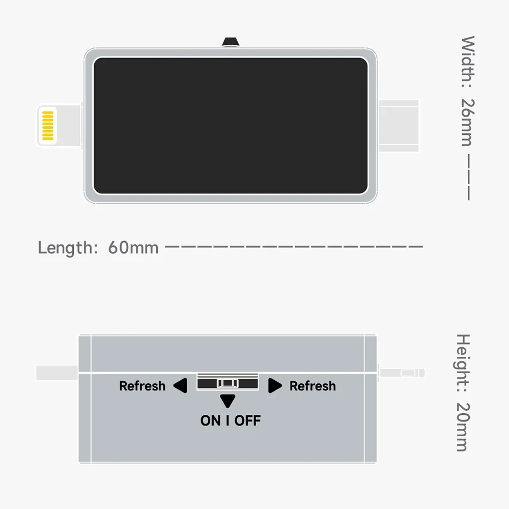 Mechanic T-824 No Disassembly Required Mobile Phone Tail Insertion Detector Digital Display Current Power Check Independent Pin