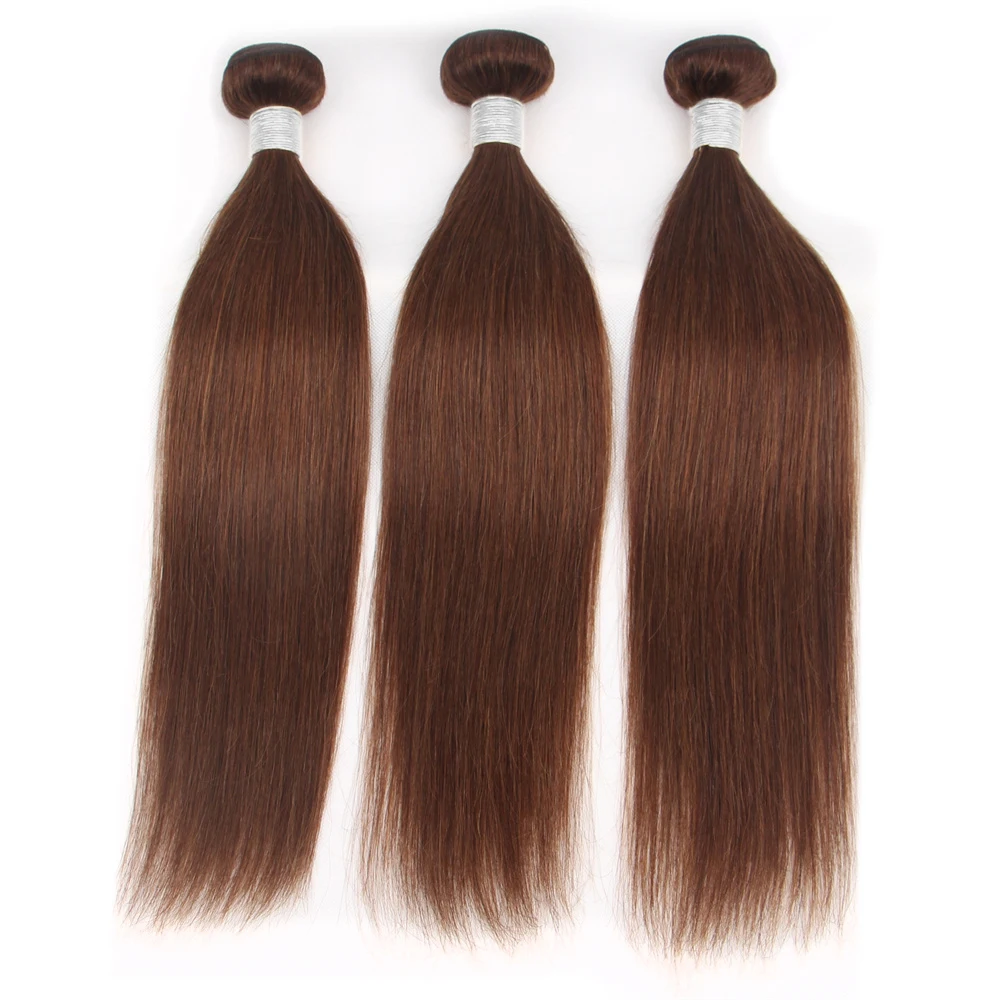 10-30 Inch Brown Human Hair Bundles Chocolate Brown Straight Bundles Brazilian Human Hair Extensions Dark Brown Straight Bundles