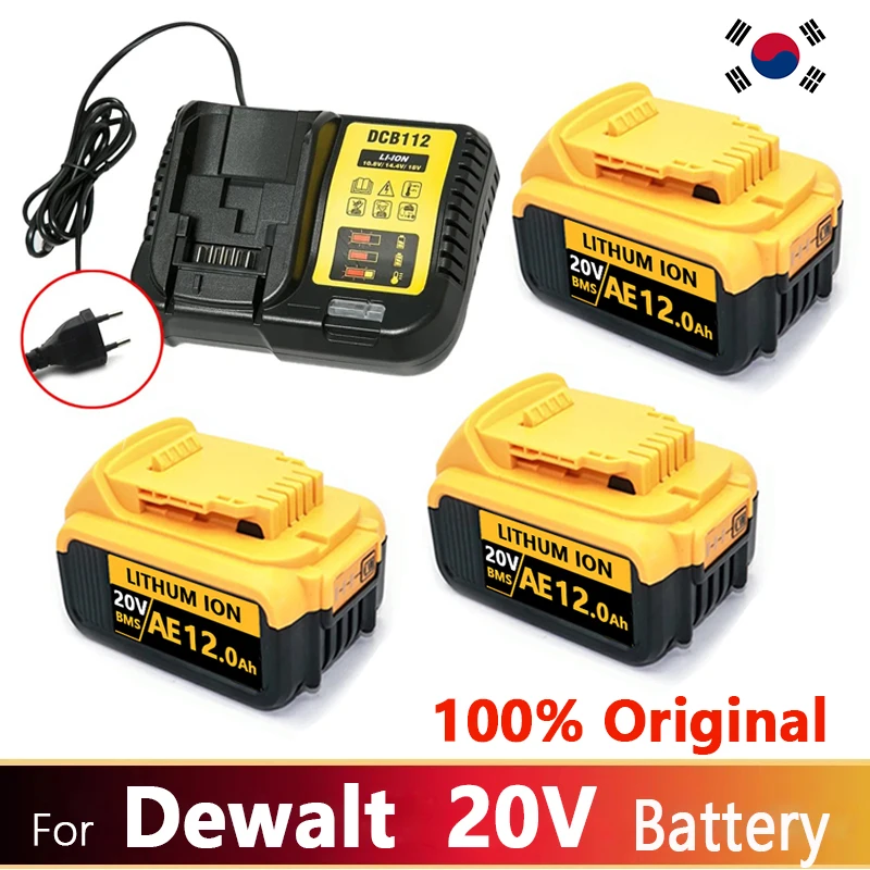 Original DCB200 20V 12000mAh Lithium Replacement Battery For Dewalt 18V DCB184 DCB200 DCB182 DCB182 DCB180 DCB181 DCB201 DCB206