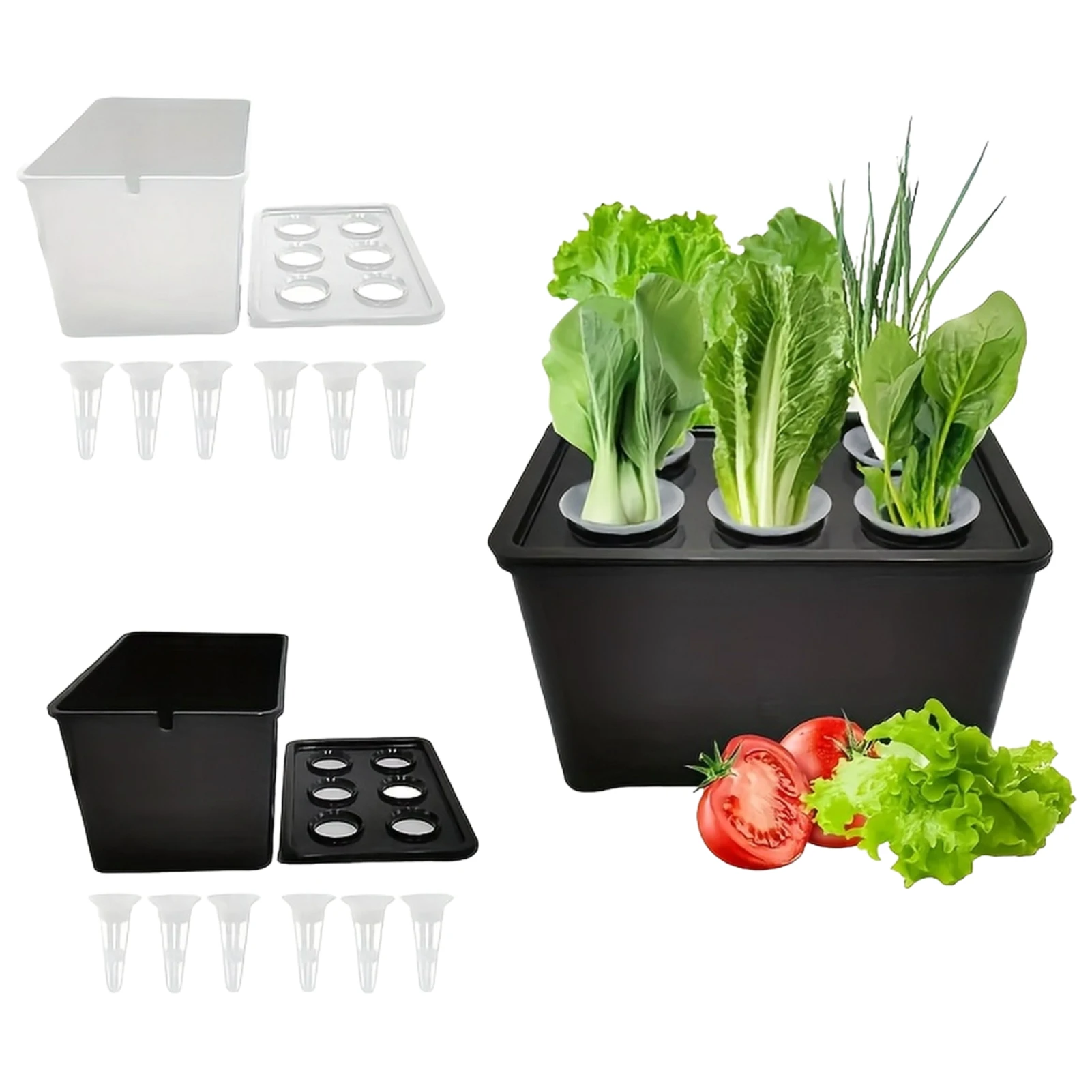 6 Holes Hydroponic Boxes Nursery Pots Set Professional Hydroponic Grower Box Universal Hydroponic System Planting Container
