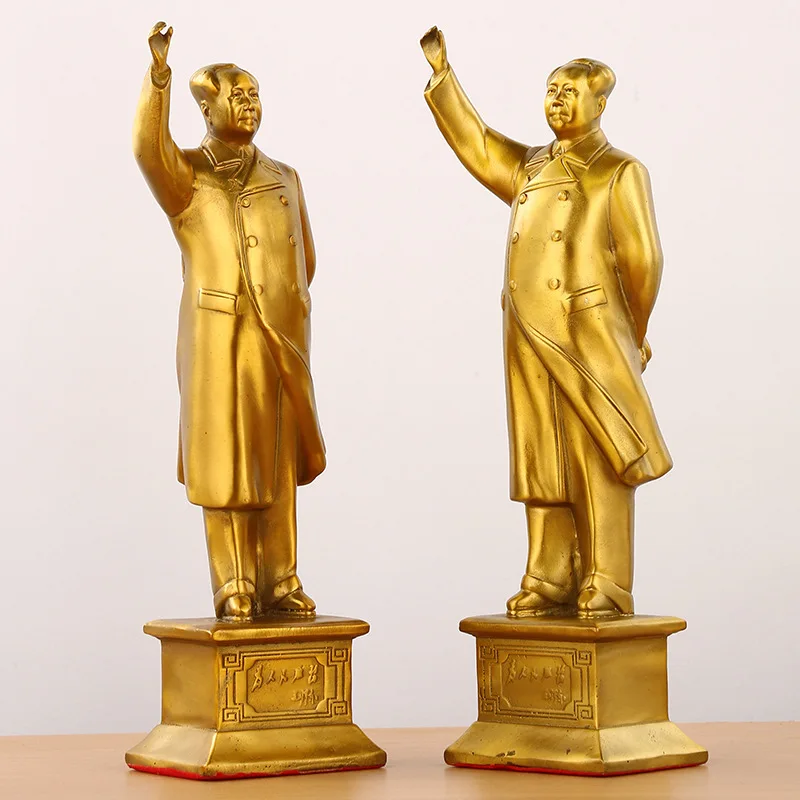 

Латунный домашний декор для гостиной, отличный председатель Мао Лидер, размахивающая бронзовая статуя, орнамент So