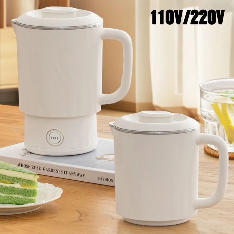 

110V/220V Folding Electric Kettle 600ml Portable Water Pot 600W Electric Kettle Home Kettle Electric Boiling Pot Easy To Travel