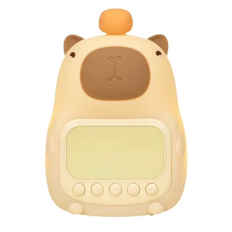 ABRW-Capybara Sveglia con luce notturna Luce notturna con orologio digitale, Lampada decorativa da tavolo ricaricabile con luce notturna, Capybara