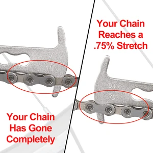 Fahrradketten -Indikator -Werkzeug, Messmesswerkzeug, 7 bis 12 Geschwindigkeit, Radsportreparaturwerkzeug 6 Hauptverkauf Elektrischer Leichter Schlüsselbund - №6