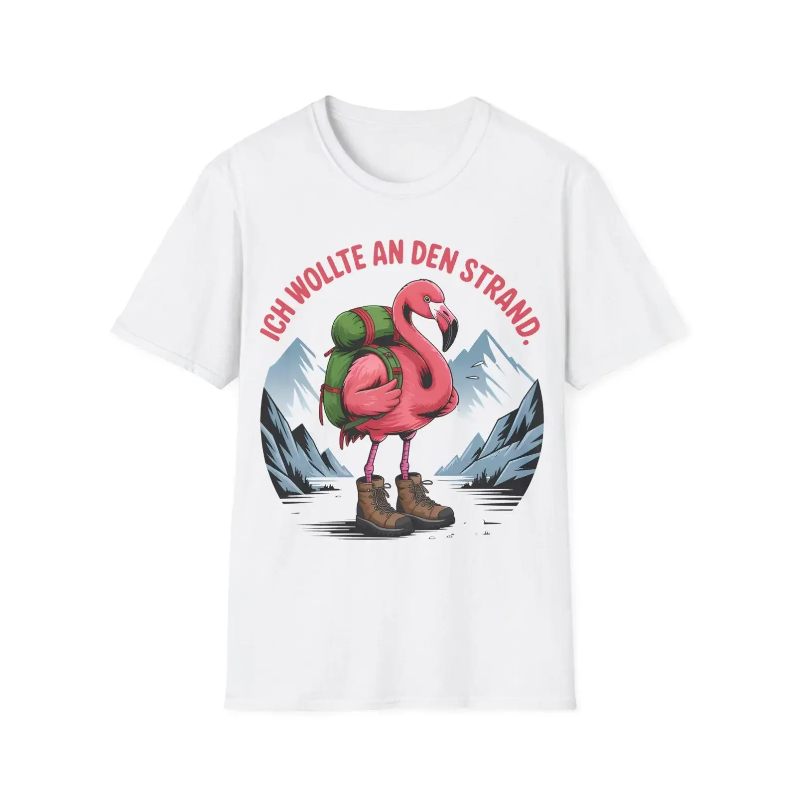 Wandern T Shirt Ich Wollte An Den Strand Flamingo vintage Washed homme Casual Breathable streetwear Unisex designer clothes