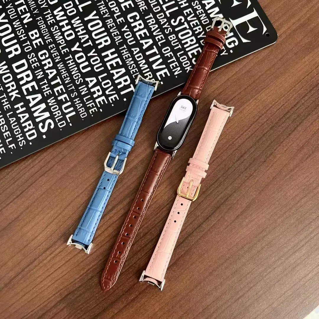 Leather Strap With Case For Xiaomi Mi Band 8 7 6 5 4 3 Women Men Watch Bracelet Belt For Mi band 8 7 6 5 Band Correa