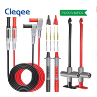Cleqee P1200B 4mm Banana Plug Multimeter Test Leads Kit with Replaceable Needles Automotive Non-desrtuctive Puncture Test Hook