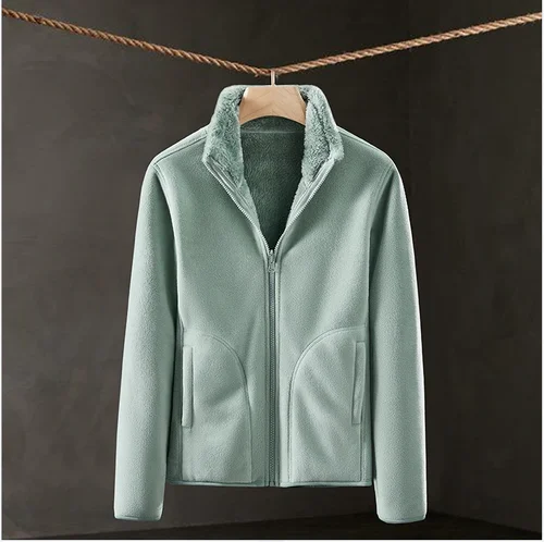 Nueva ropa de exterior de lana para mujer, moda versátil, deportes de ocio de invierno, abrigo cálido grueso de doble cara, chaqueta femenina