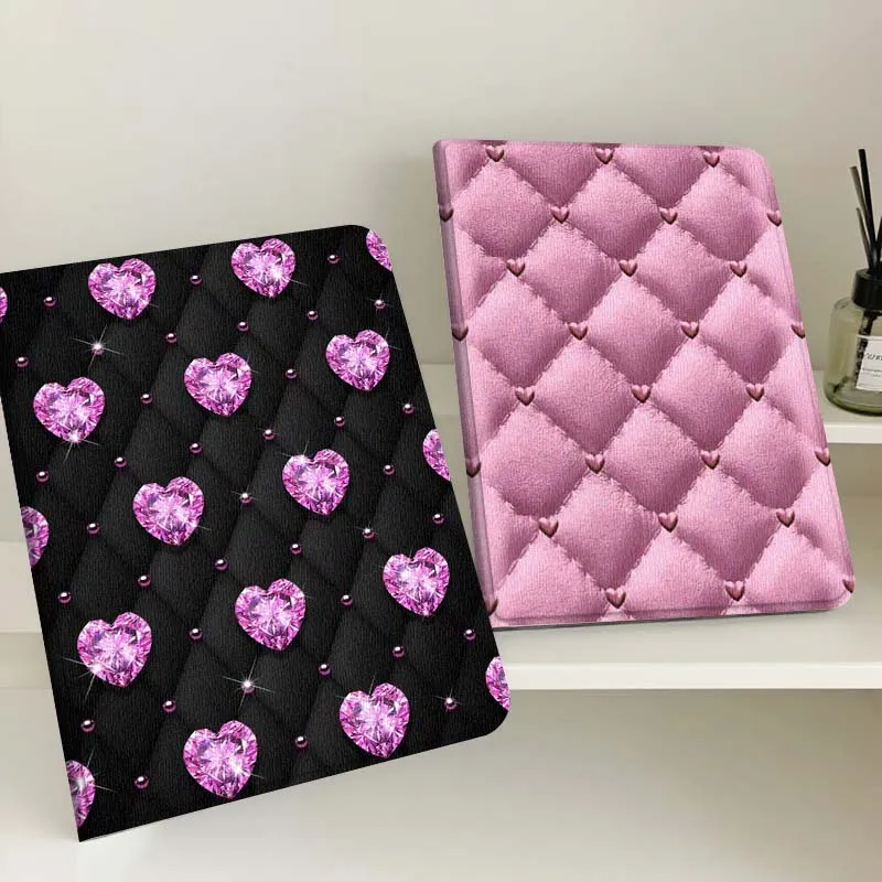 

Sparkling Heart Pattern For Apple iPad Pro Air 13 2 7th 6th 2025 M2 M3 M4 M512.9 13 inch Foldable Tablet Case Gift