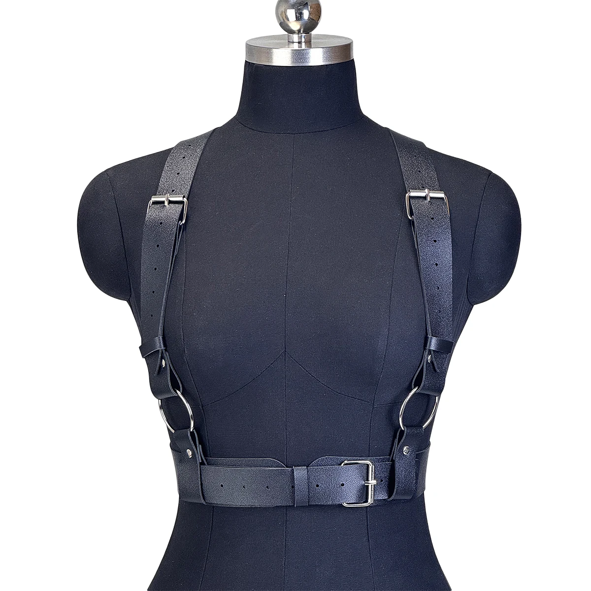 Harnais en cuir PU pour femmes, ceinture de taille Punk cloutée, sangles de harnais décoratives, bre
