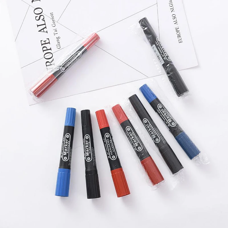 Large Double-head Oily Marker Pen Big Head Pen Waterproof Thick Head Not Fade Marker Pen Art Office School Stationery Supplies