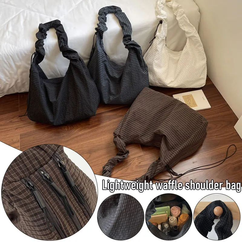 

Women's Large Capacity Waffle Shoulder Tote Bag Casual Summer Crossbody Bag for Women, Stylish & Spacious Everyday Handbag